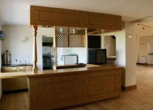 Bar area in Compton Martin Village Hall